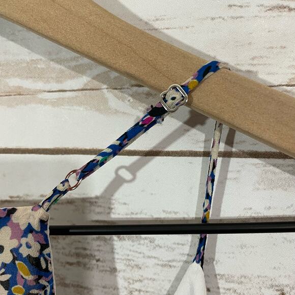 Lavender Brown Floral Faux Wrap Dress - Large - Picture 6 of 10